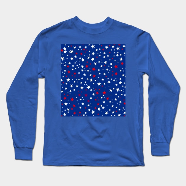 Shining white red stars Usa flag design Long Sleeve T-Shirt by GULSENGUNEL